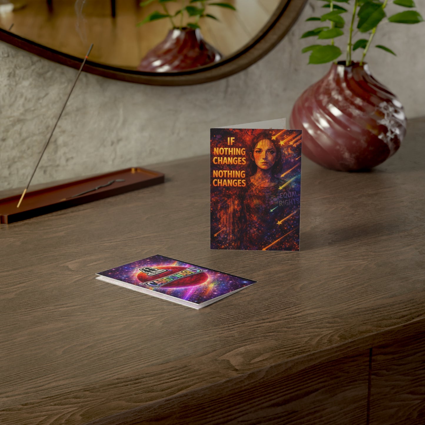 Greeting Cards — Rainbow 'Cardsward' & 'If Nothing Changes Nothing Changes' Equality Art Cards (1/10/30/50 pcs)