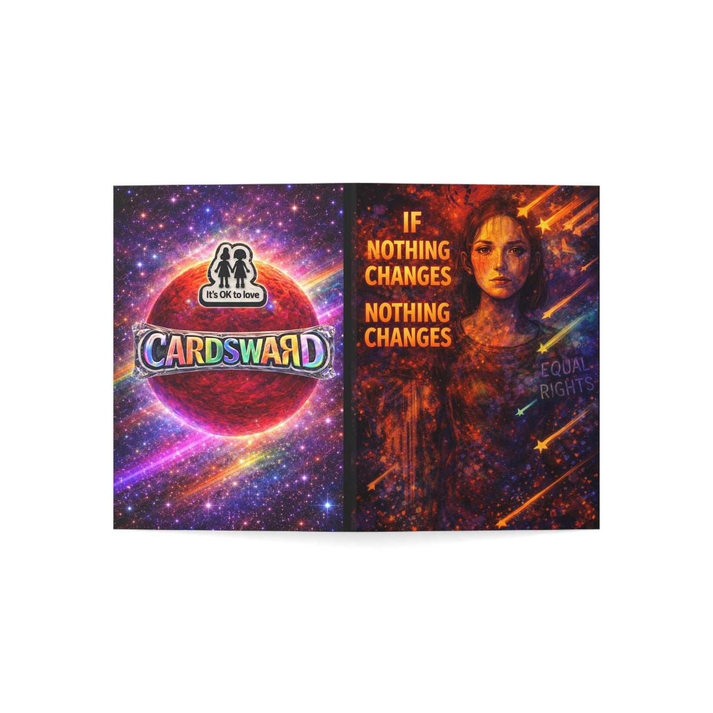 Greeting Cards — Rainbow 'Cardsward' & 'If Nothing Changes Nothing Changes' Equality Art Cards (1/10/30/50 pcs)