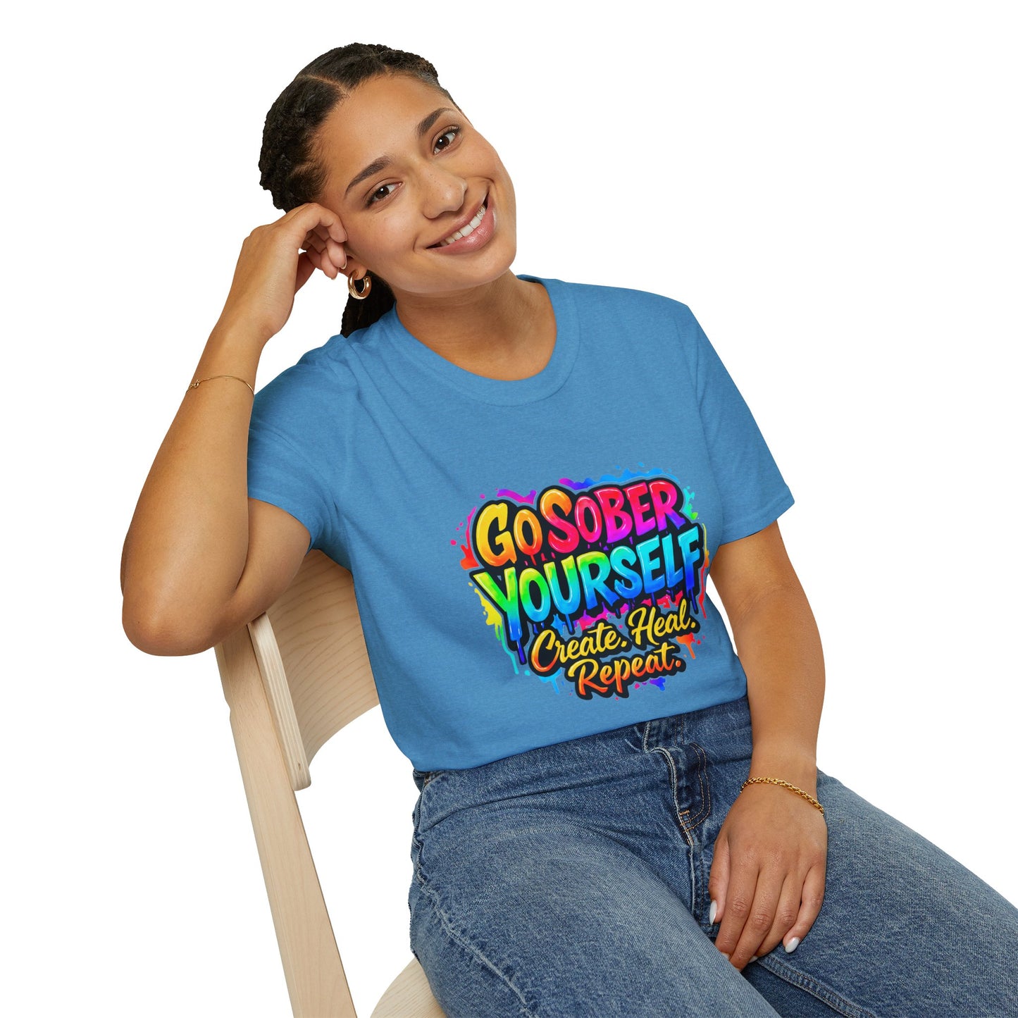 Go Sober Yourself Tee "Create Heal Repeat"
