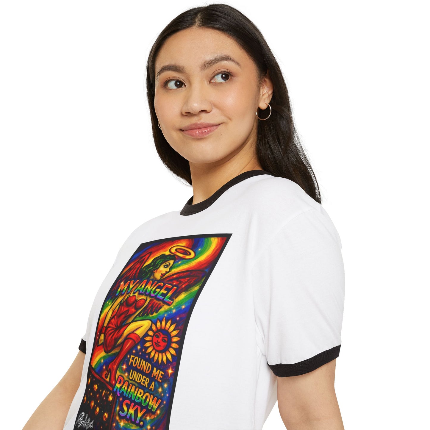 My Angel Found Me Under a Rainbow Sky Tee