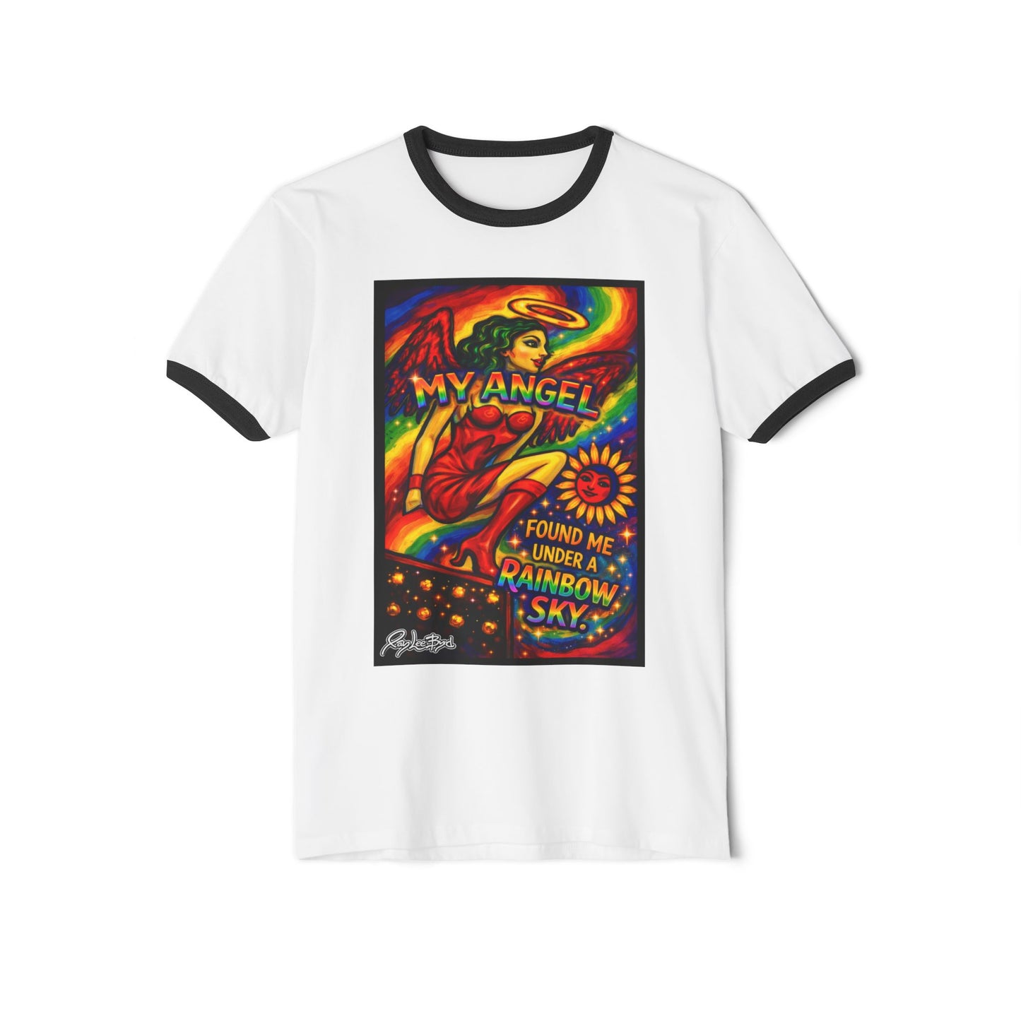 My Angel Found Me Under a Rainbow Sky Tee