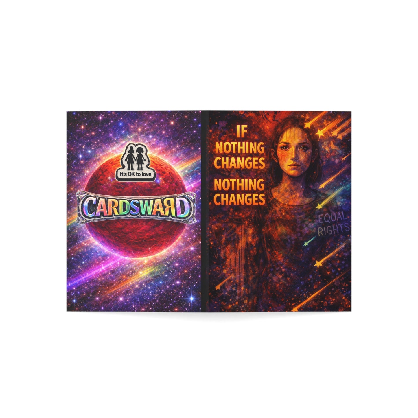 Greeting Cards — Rainbow 'Cardsward' & 'If Nothing Changes Nothing Changes' Equality Art Cards (1/10/30/50 pcs)