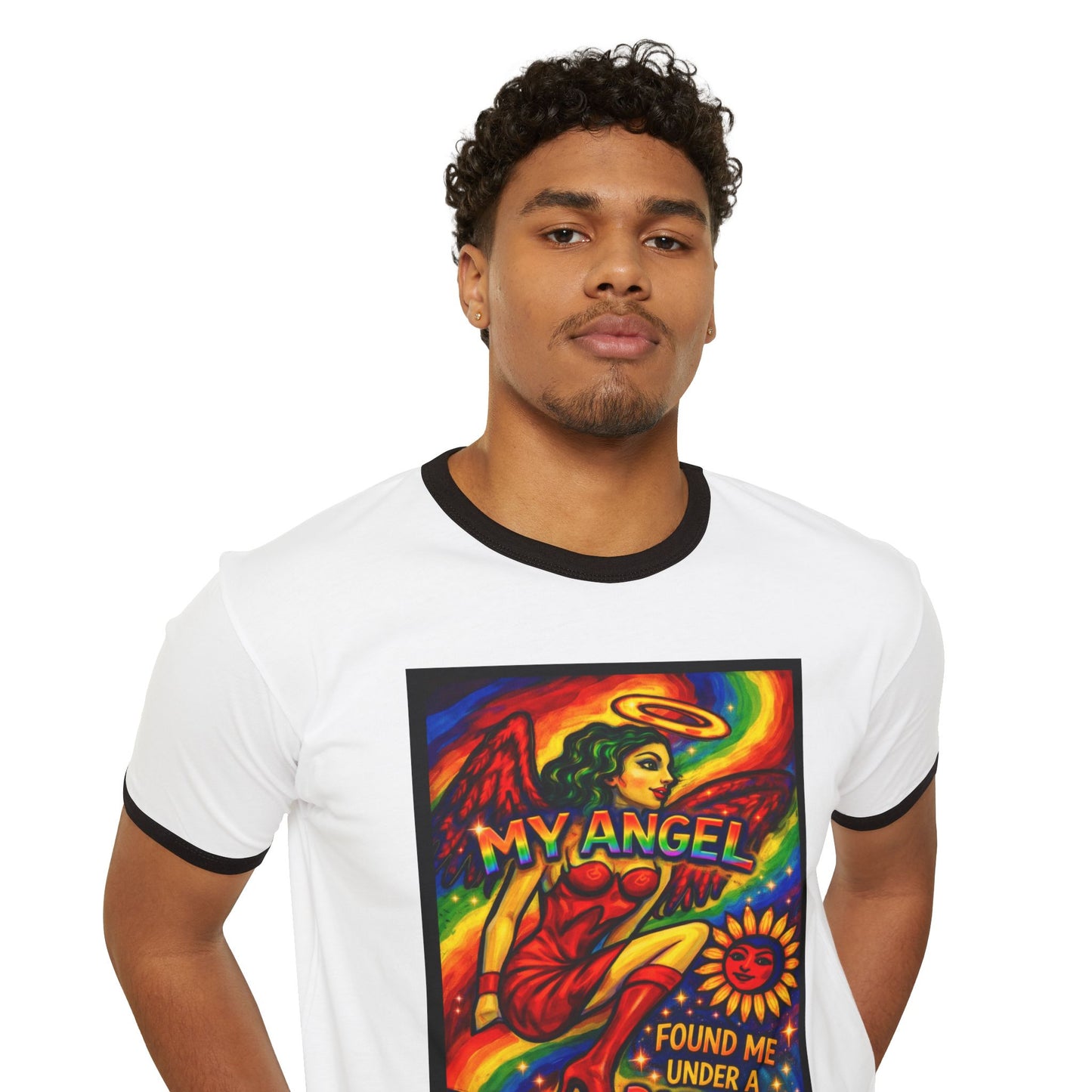 My Angel Found Me Under a Rainbow Sky Tee