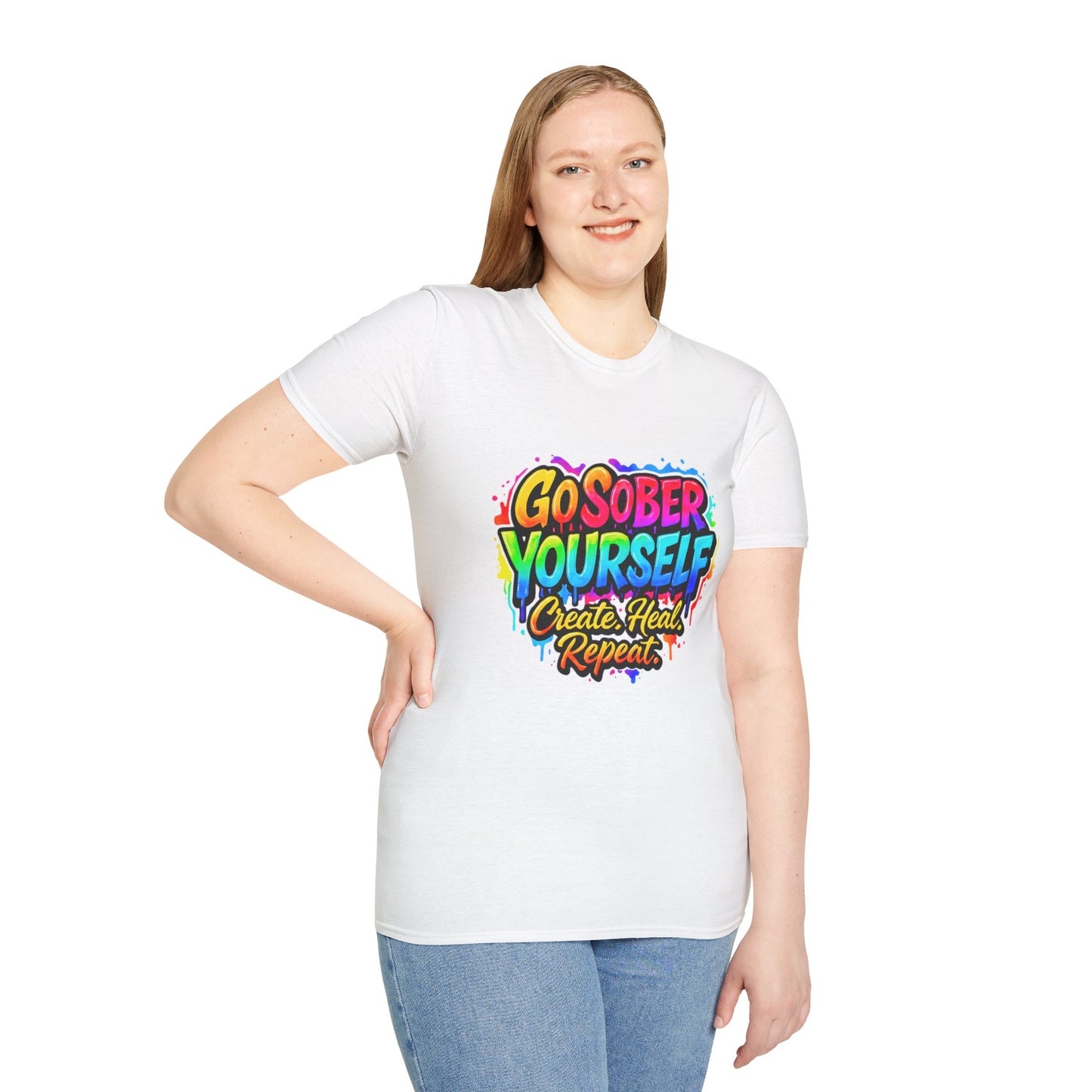 Go Sober Yourself Tee "Create Heal Repeat"