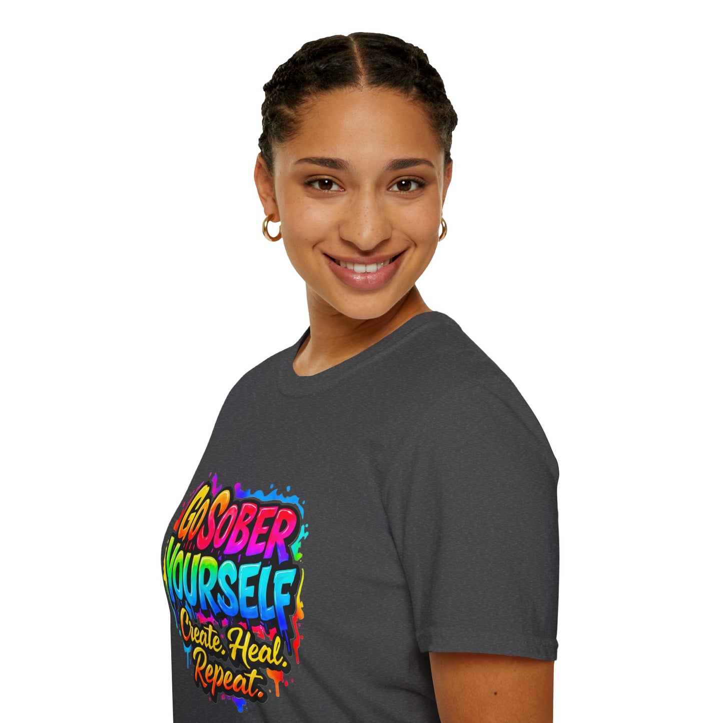 Go Sober Yourself Tee "Create Heal Repeat"