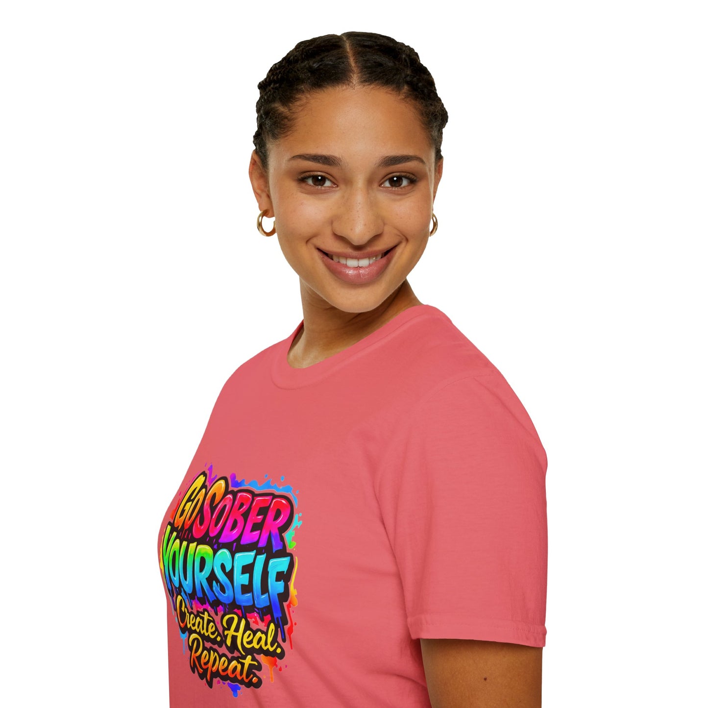 Go Sober Yourself Tee "Create Heal Repeat"