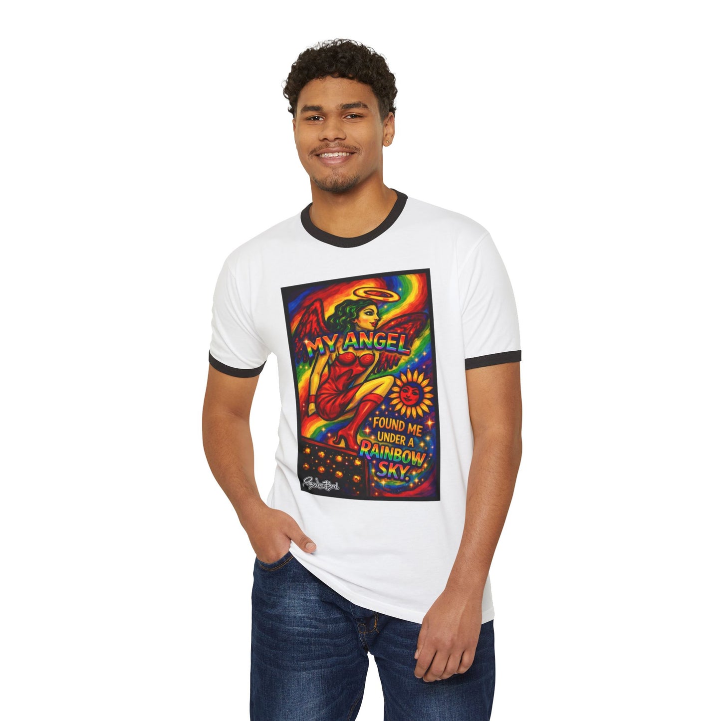 My Angel Found Me Under a Rainbow Sky Tee